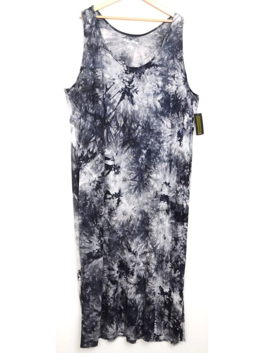 NWT Just Love PLUS Size 2X Tie-Dye Racerback Sleeveless Maxi Dress Hippie Vacay